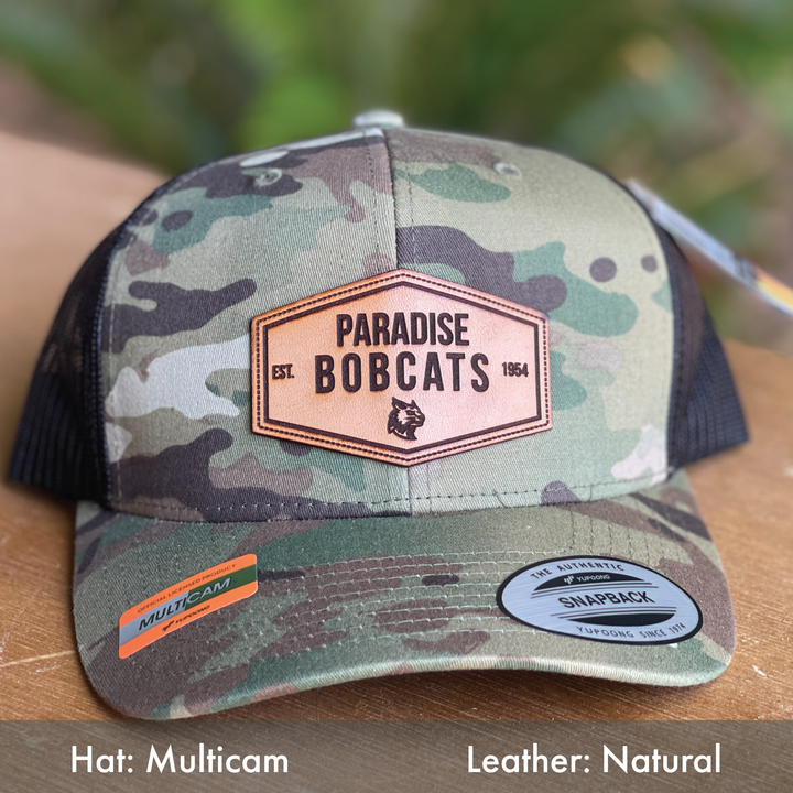 Paradise Bobcats Genuine Leather Patch Hat