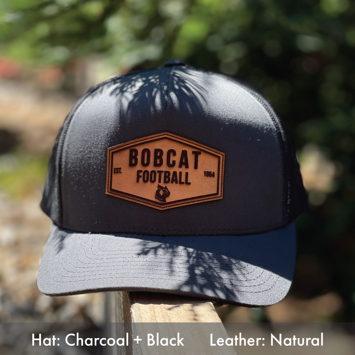 Bobcat Football Genuine Leather Patch Hat