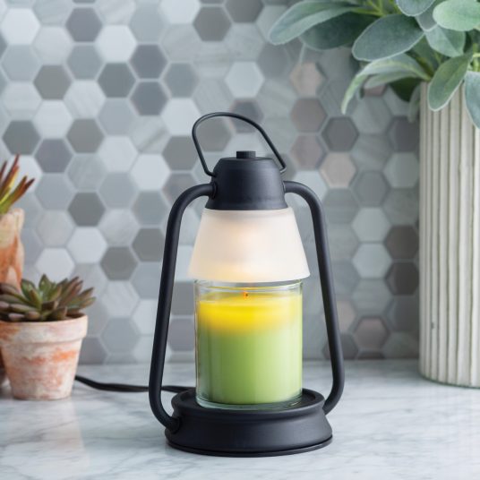 Black Lantern Candle Warmer with Frosted Glass
