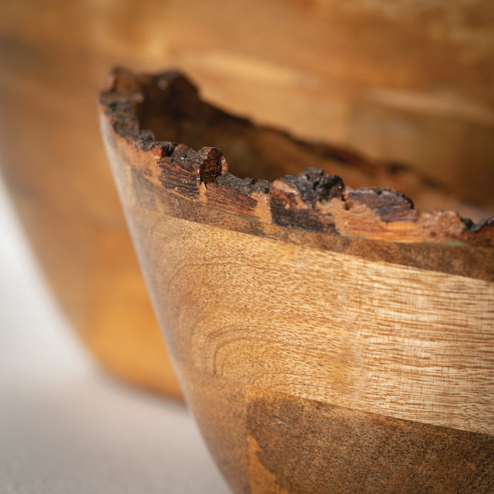 Wooden Bowl Natural Bark Edge