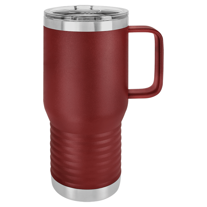 20 oz Travel Mug with Press On, Slide Lid, Handle