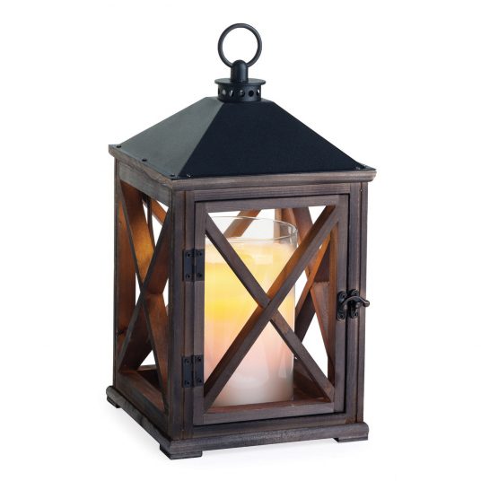 Weathered Wood Candle Lantern