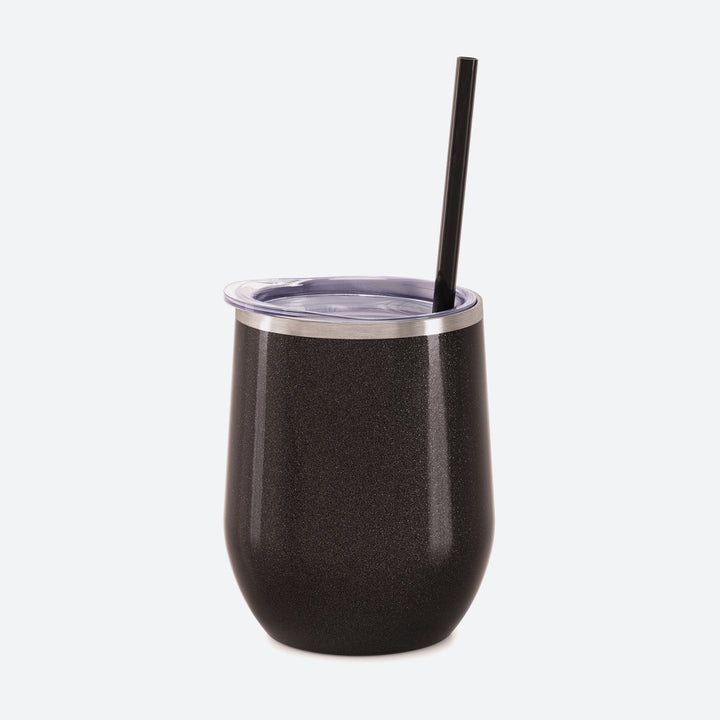 12 oz Wine Tumbler with Press on Lid + matching straw