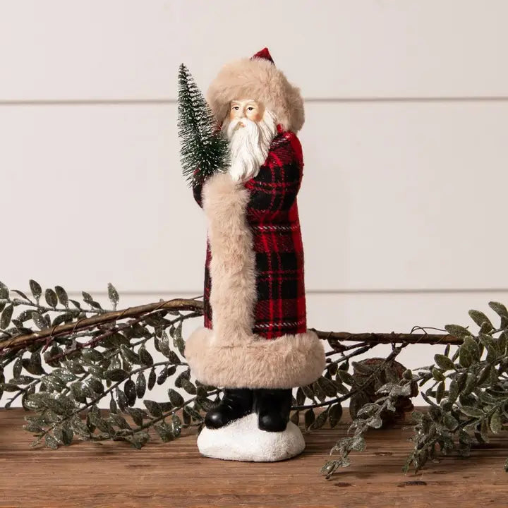 Tartan Plaid Belsnickle Santa Figurine