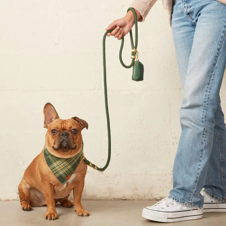 Evergreen Waxed Canvas Dog Poop Bag Dispenser