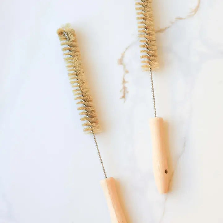 Natural Bristle Bottle Cleaning Brush with Beech Wood Handle