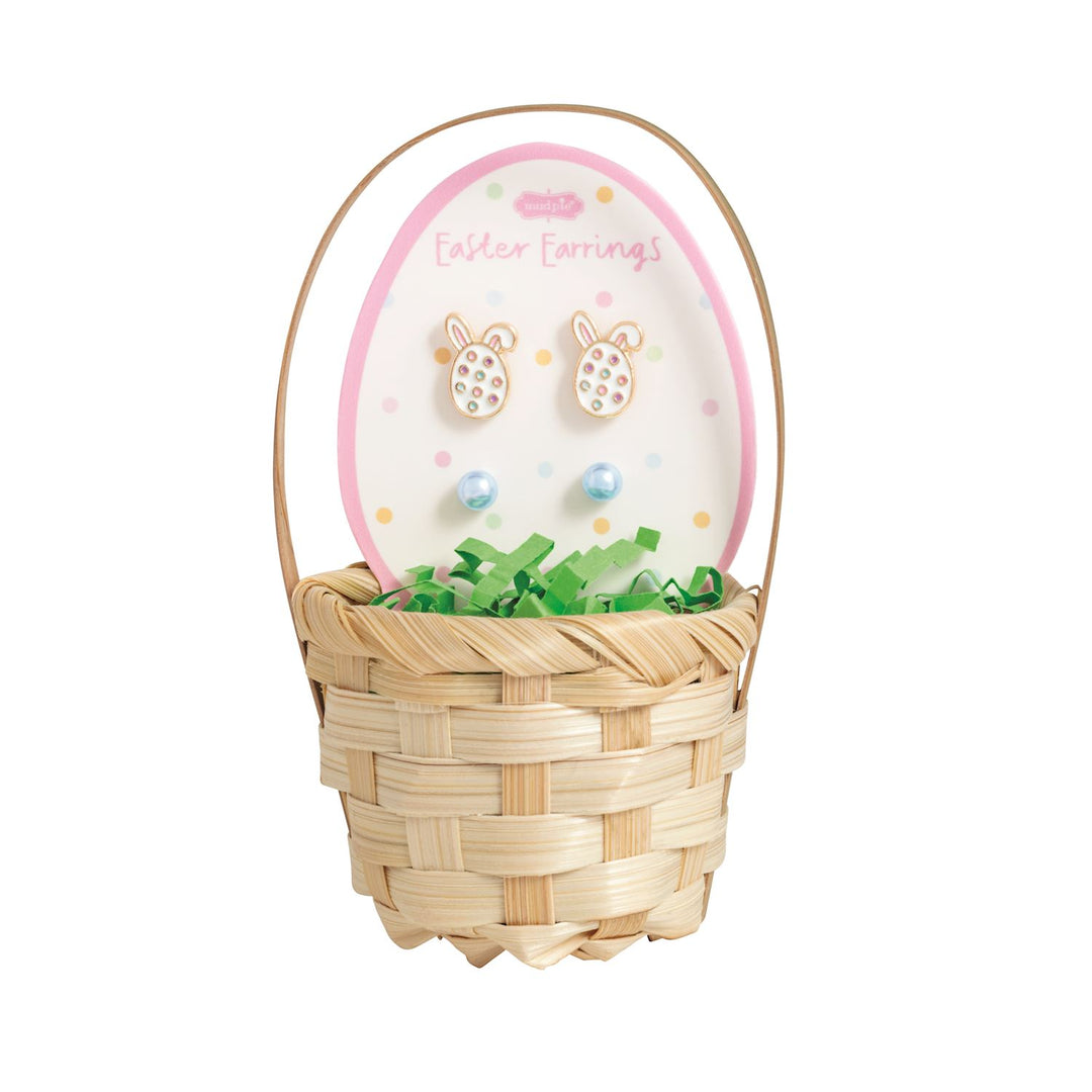 Easter Stud Earring Basket Set, Bunny + Egg Designs