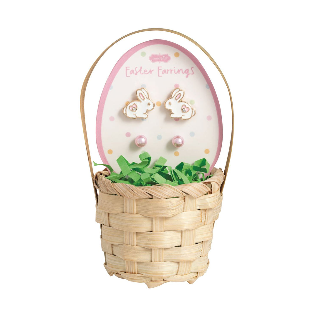 Easter Stud Earring Basket Set, Bunny + Egg Designs