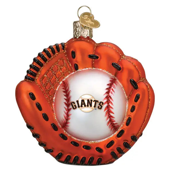 San Francisco Giants Baseball Mitt Glass Ornament