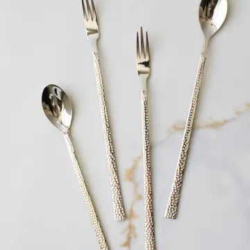 Hammered Stainless Steel Serving Utensils