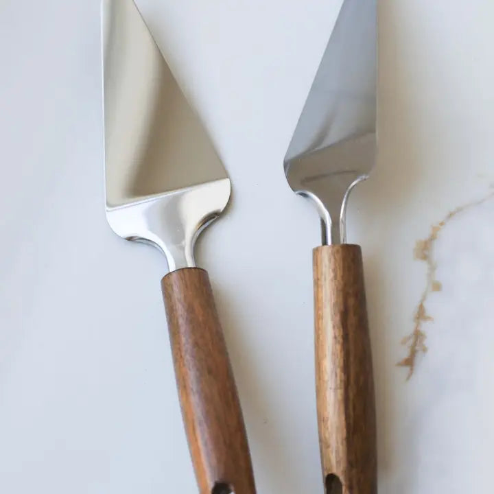 Light Acacia Wood Handle Stainless Steel Pizza Server