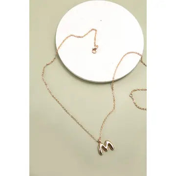 Gold Balloon Initial Necklace