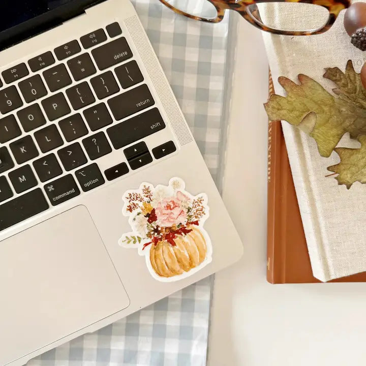 Pumpkin Bouquet Watercolor Vinyl Sticker