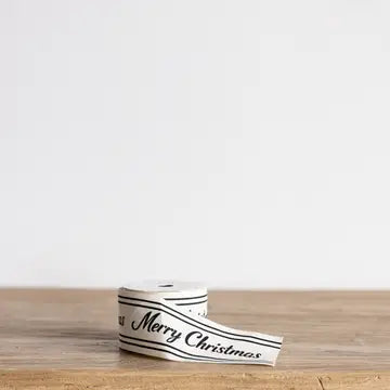 Cream “Merry Christmas” Script Ribbon