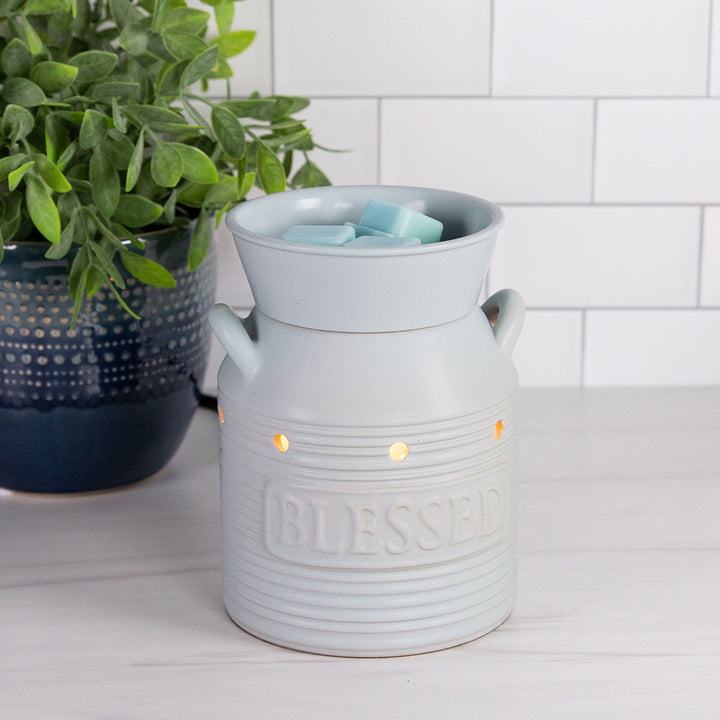 "Blessed" Fragrance Warmer, Light Blue