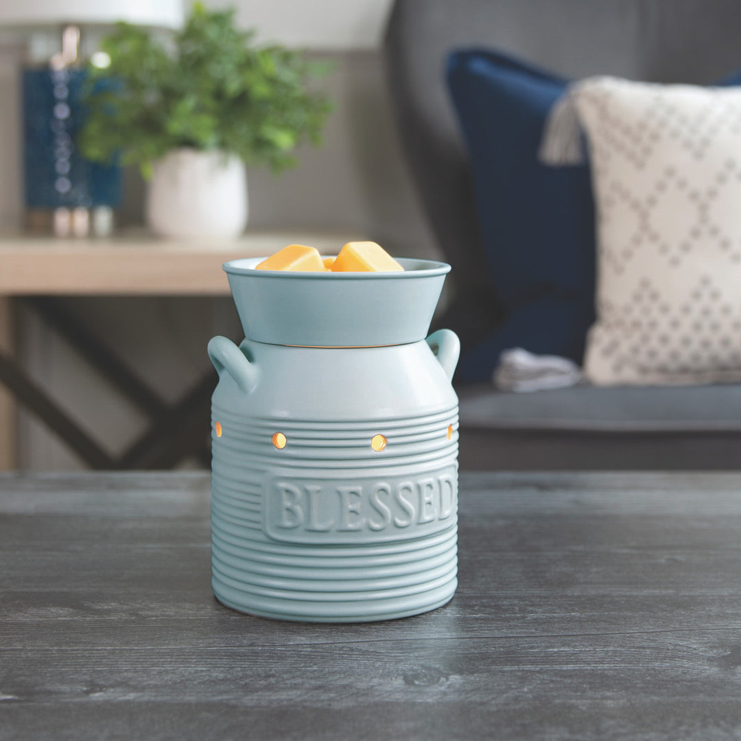 "Blessed" Fragrance Warmer, Light Blue