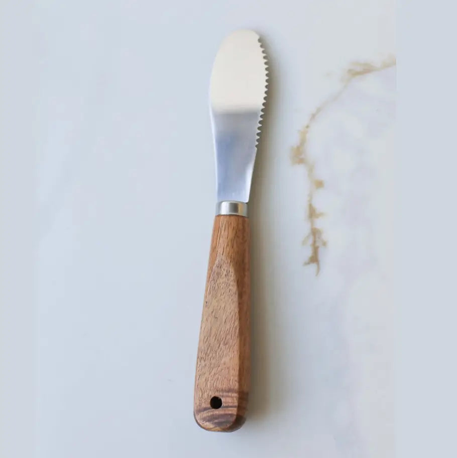 Walnut Wood Handle Stainless Steel Cheese Knife