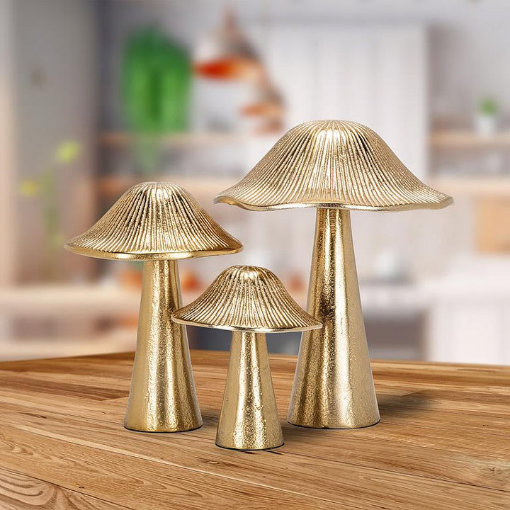 Golden Mushroom Sculpture