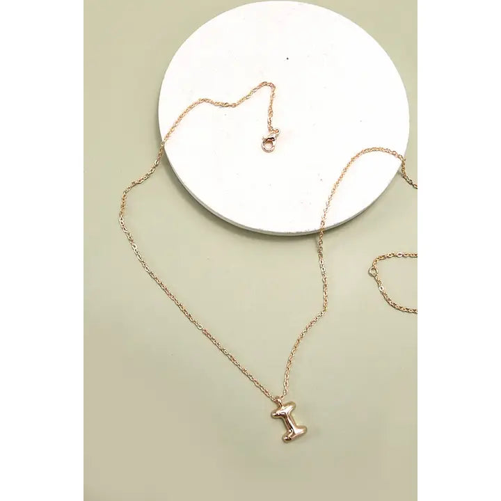 Gold Balloon Initial Necklace