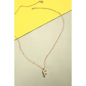 Gold Balloon Initial Necklace