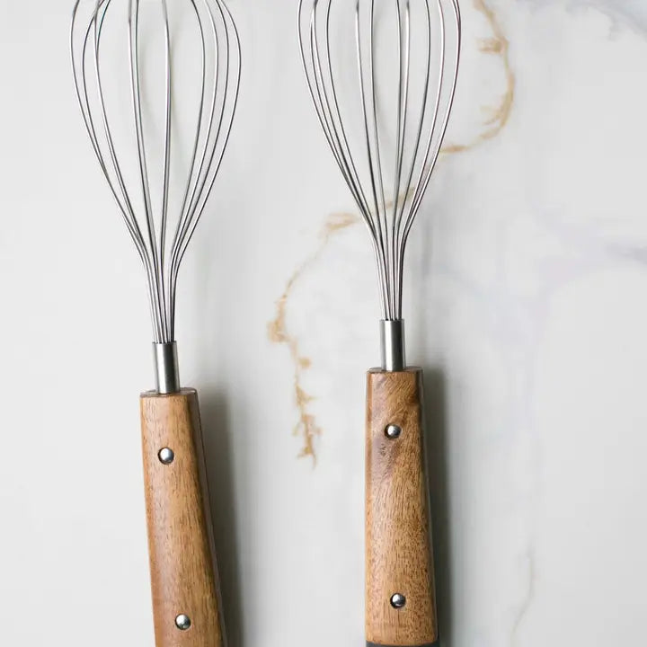 Heirloom Wood Handle Stainless Steel Hand Whisk