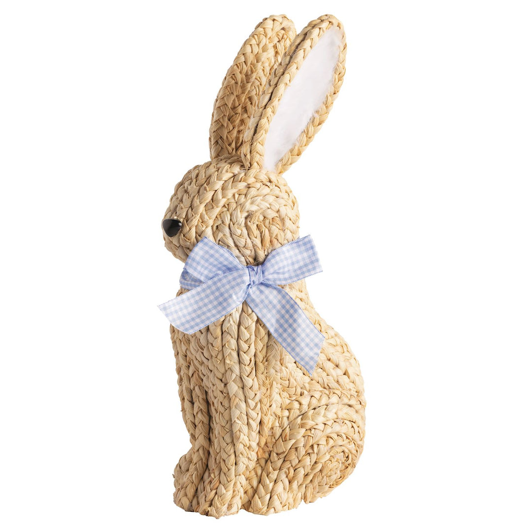 Woven Raffia Bunny with Grosgrain Ribbon Bow
