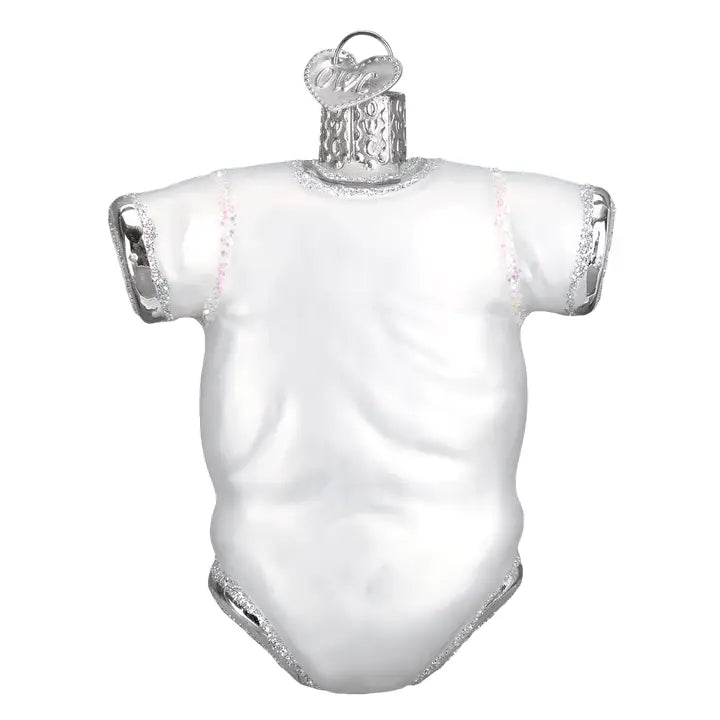 Baby’s First Christmas White Onesie Glass Ornament