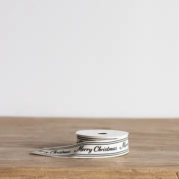 Cream “Merry Christmas” Script Ribbon