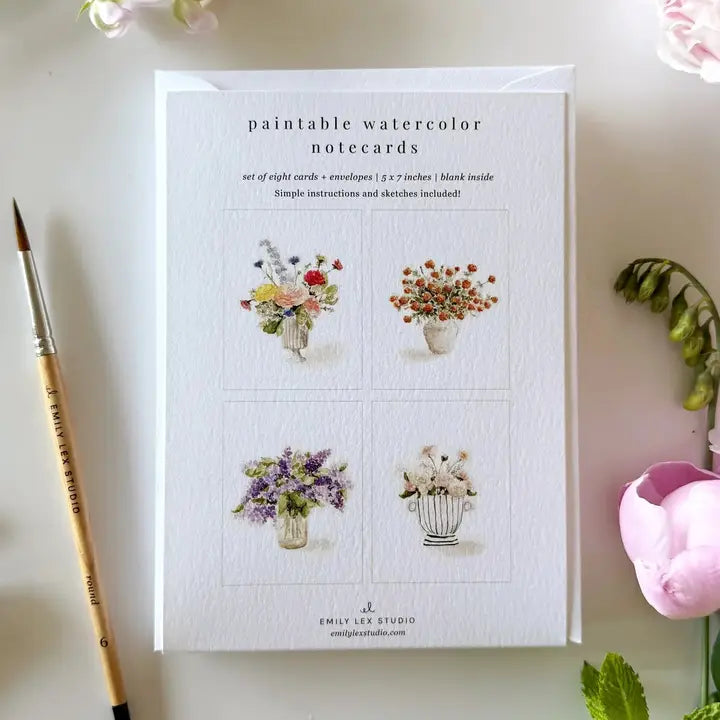 Paintable Watercolor Notecard Set