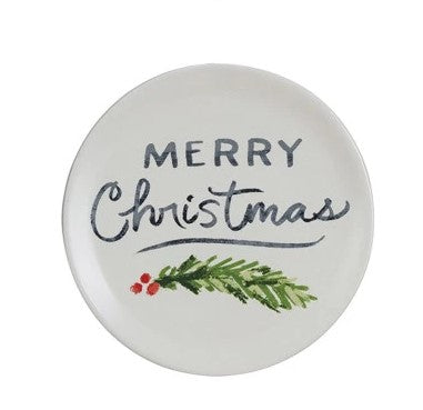 Stoneware Holiday Plates with Sayings + Animals, 5"