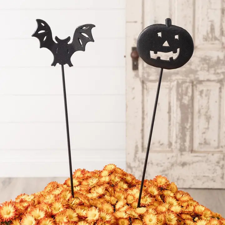 Bat &amp; Pumpkin Halloween Garden Stakes