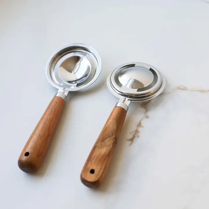 Wood Handle Stainless Steel Egg Separator