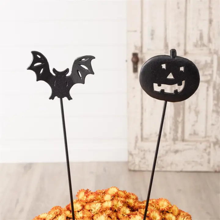 Bat &amp; Pumpkin Halloween Garden Stakes