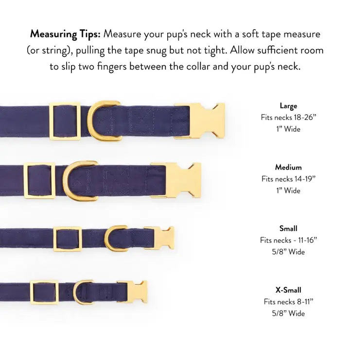 Marlow Plaid Flannel Dog Collar with Gold Hardware