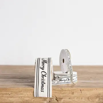 Cream “Merry Christmas” Script Ribbon
