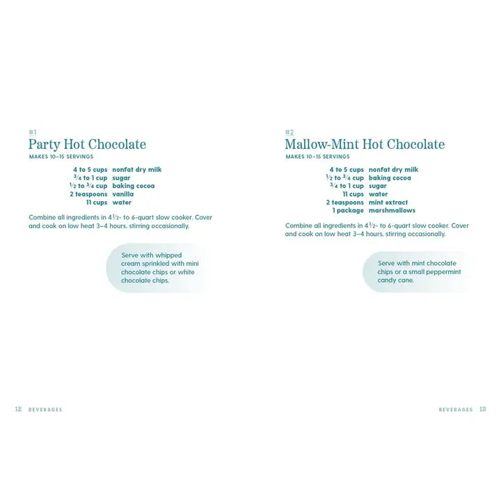 A two-page recipe spread from a beverage cookbook, featuring the titles &