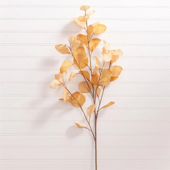 Cream and Golden Eucalyptus Leaf Spray