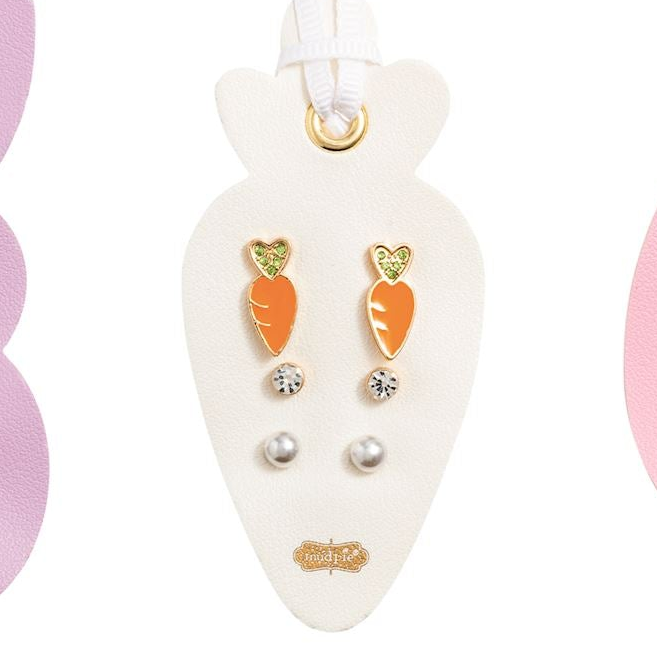 Easter Icon Stud Earring Set – Bunny, Carrot &amp; Egg