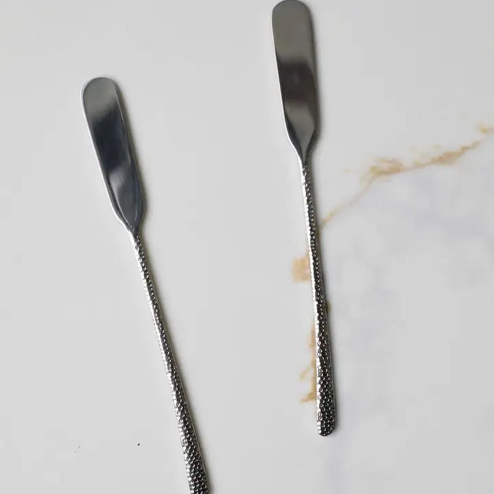 Hammered Stainless Steel Serving Utensils