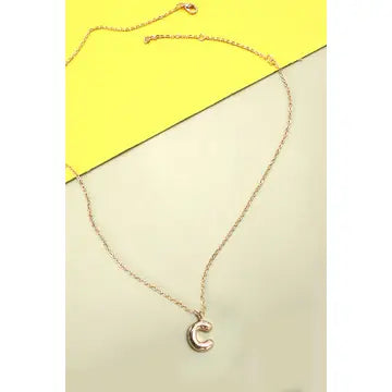 Gold Balloon Initial Necklace