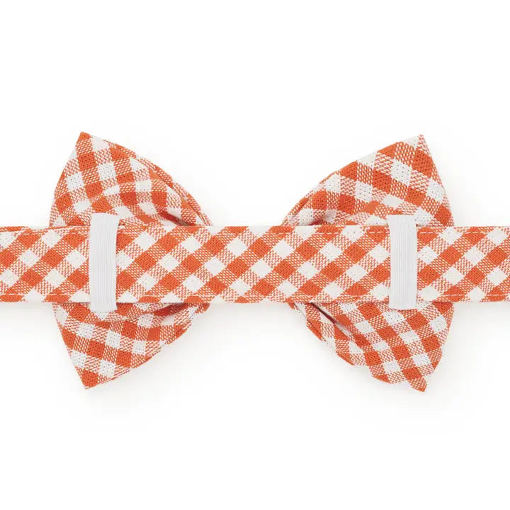 Cider Gingham Dog Bow