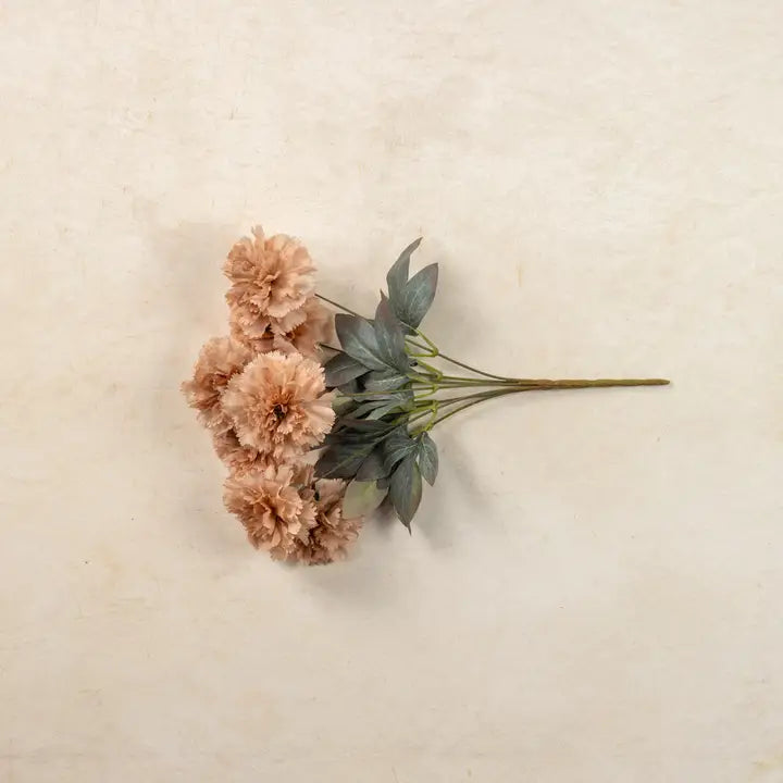 Beige Artificial Carnation Flower Bush