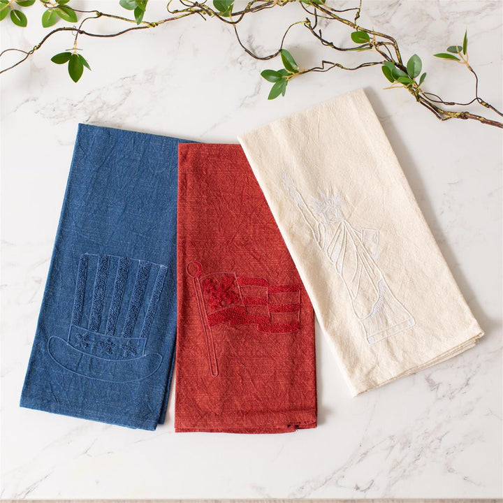 Patriotic Stonewashed Cotton Tea Towels