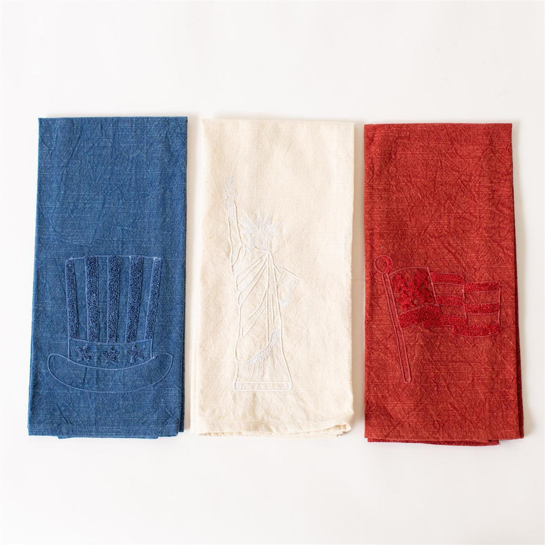 Patriotic Stonewashed Cotton Tea Towels