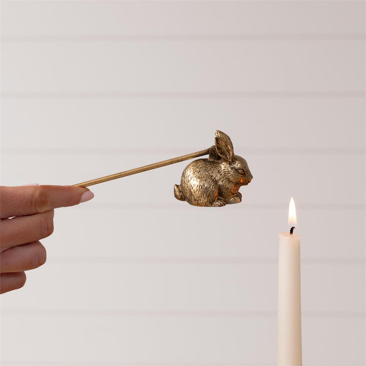 Gold Rabbit Candle Snuffer, 8" Pewter