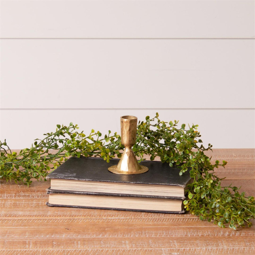 Gold Hammered Iron Taper Candle Holder, 3.5"