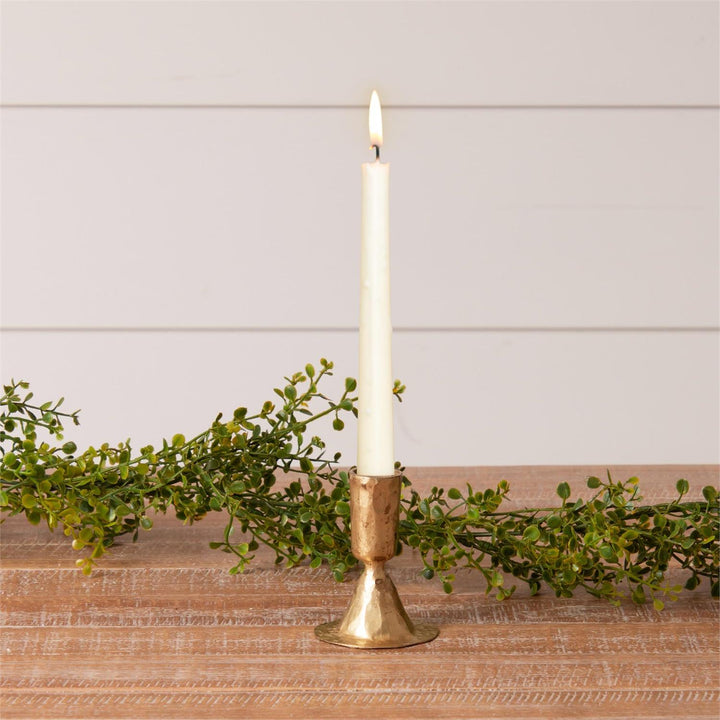 Gold Hammered Iron Taper Candle Holder, 3.5"