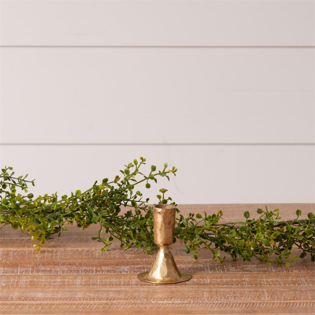 Gold Hammered Iron Taper Candle Holder, 3.5"