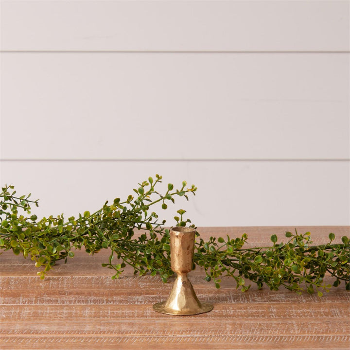 Gold Hammered Iron Taper Candle Holder, 3.5"