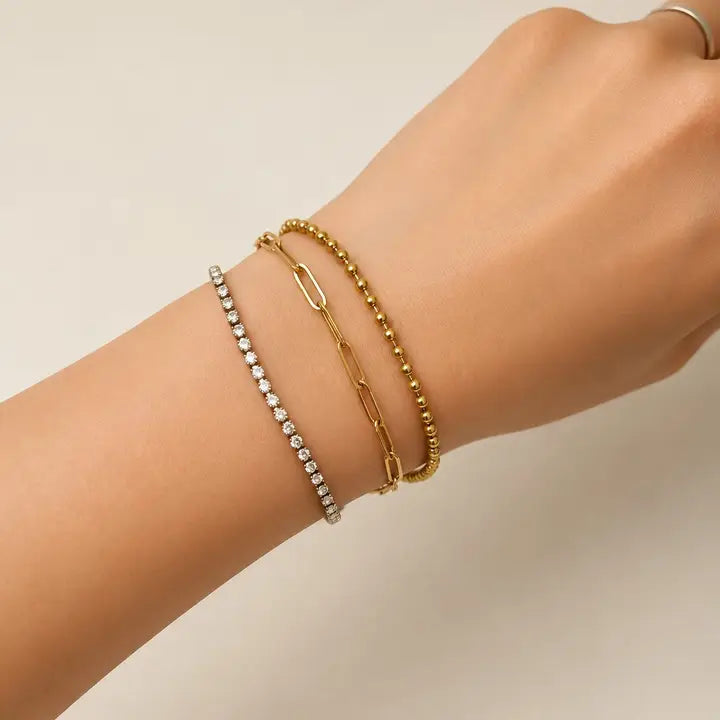 Tarnish-Free Layered Rhinestone Bracelet